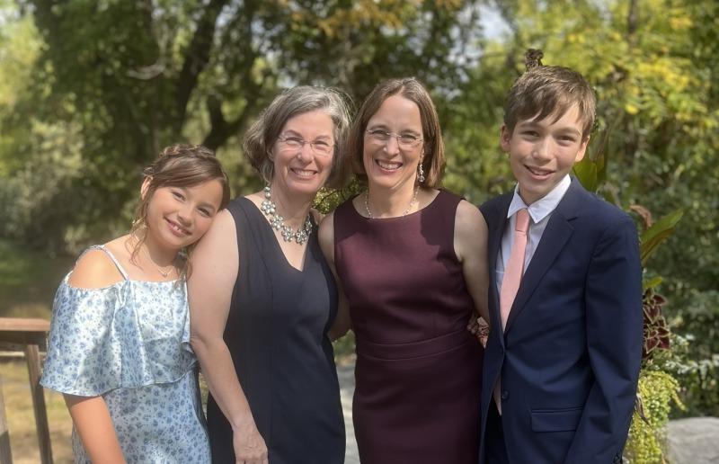 Cadge with wife Deborah and their children Nate and Risa.